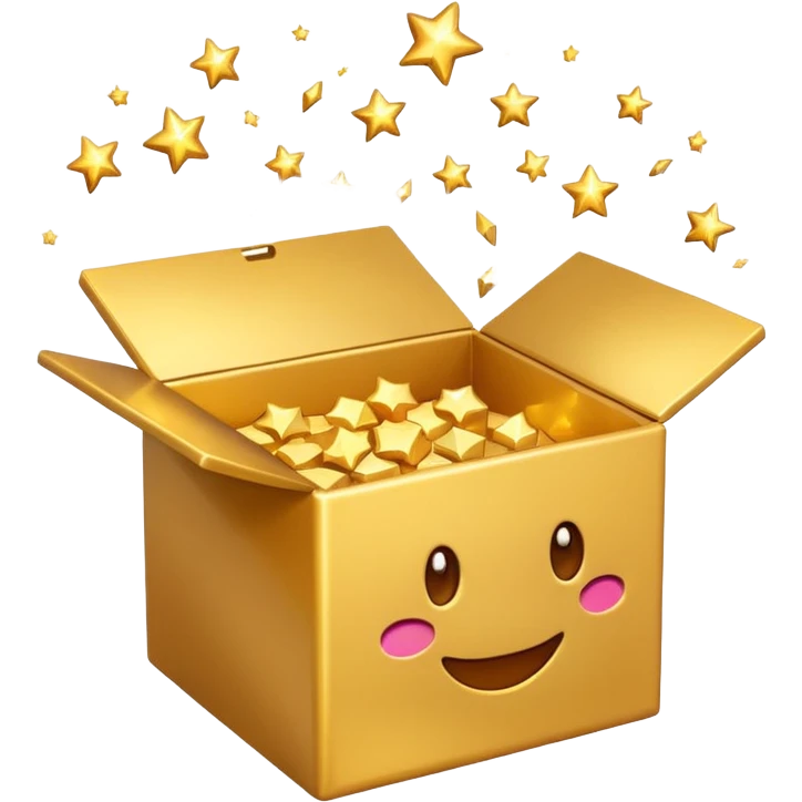 emoji of open box with sparkles jump out of the box emoji