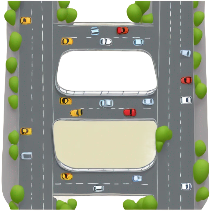 two crossing highways with 90% angle emoji