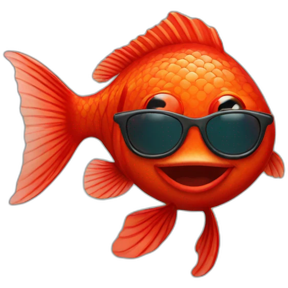 Red fish with sunglasses emoji