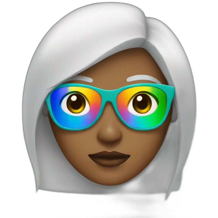 women with rainbow glasses emoji