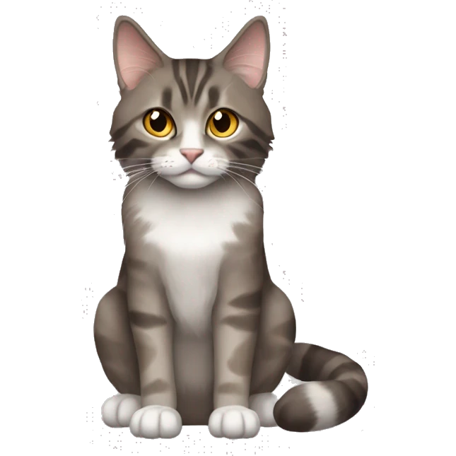 Main Coon Cat mostly brown and gray/brown domestic short hair cat emoji