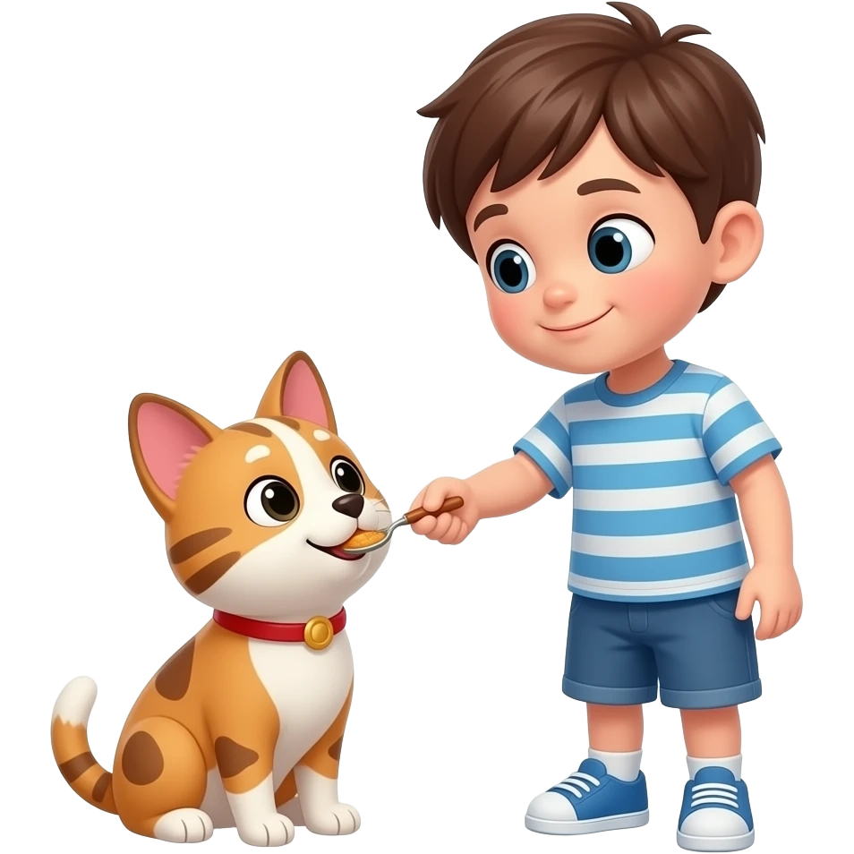 kid feeding the pet emoji