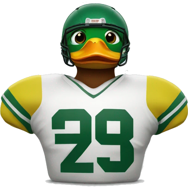 Duck wearing football helmet emoji