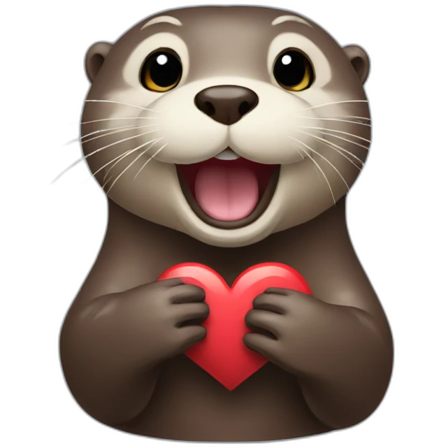 otter that makes a heart emoji