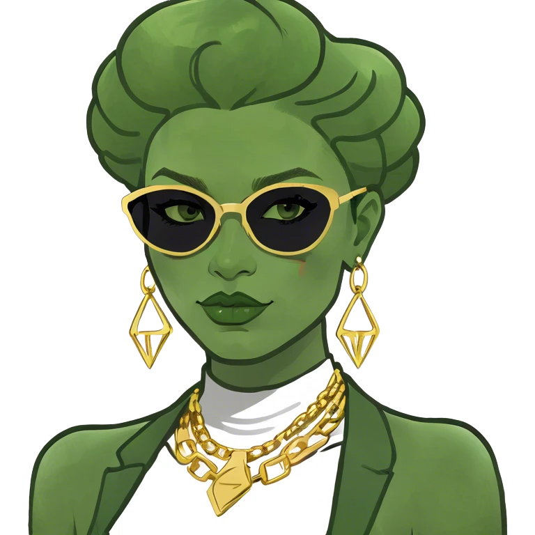 gold based swag rizz lady emoji