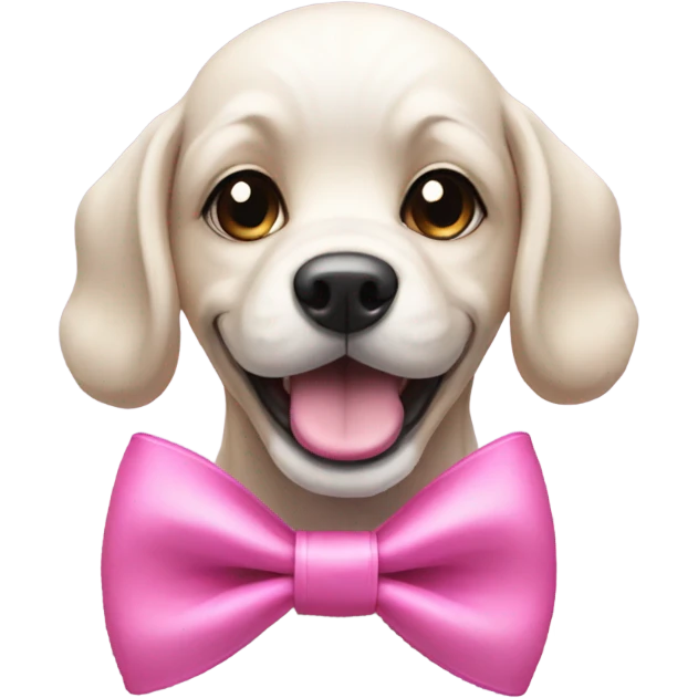Winner dog with pink bow emoji