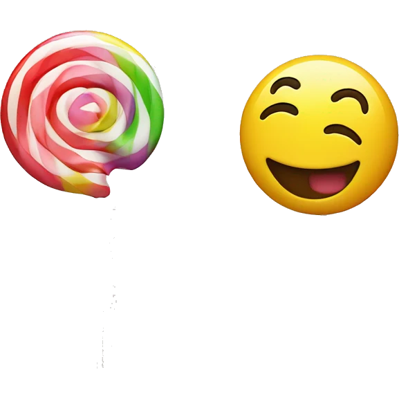smiley with lollipop in mouth blushing emoji