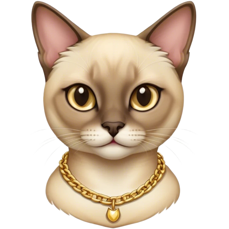 Siamese cat wearing a gold chain  emoji