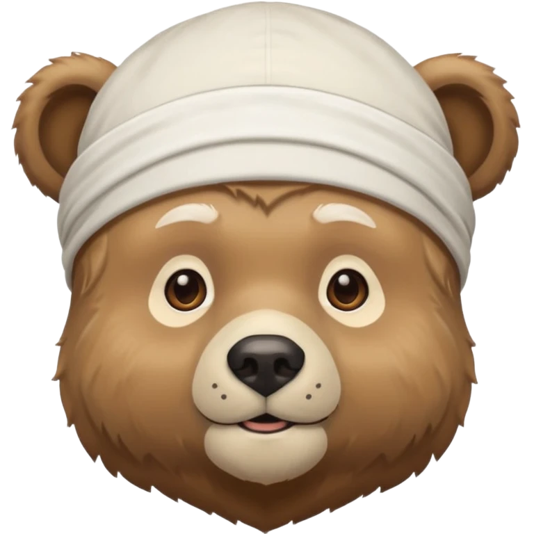 Сделай лицо медведя в белой дюраге emoji