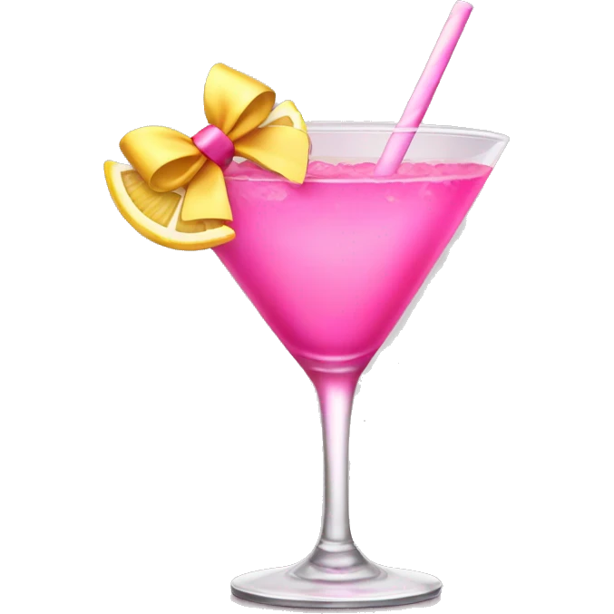 pink cocktail with bow emoji