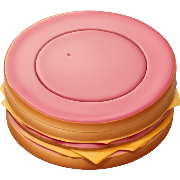 plain round bologna slice, pink emoji