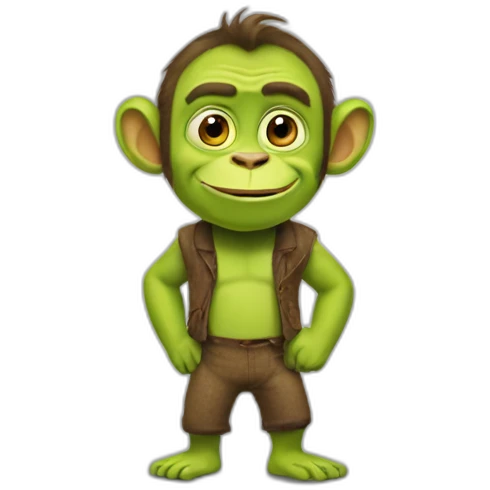 Monkey shrek green crazy emoji