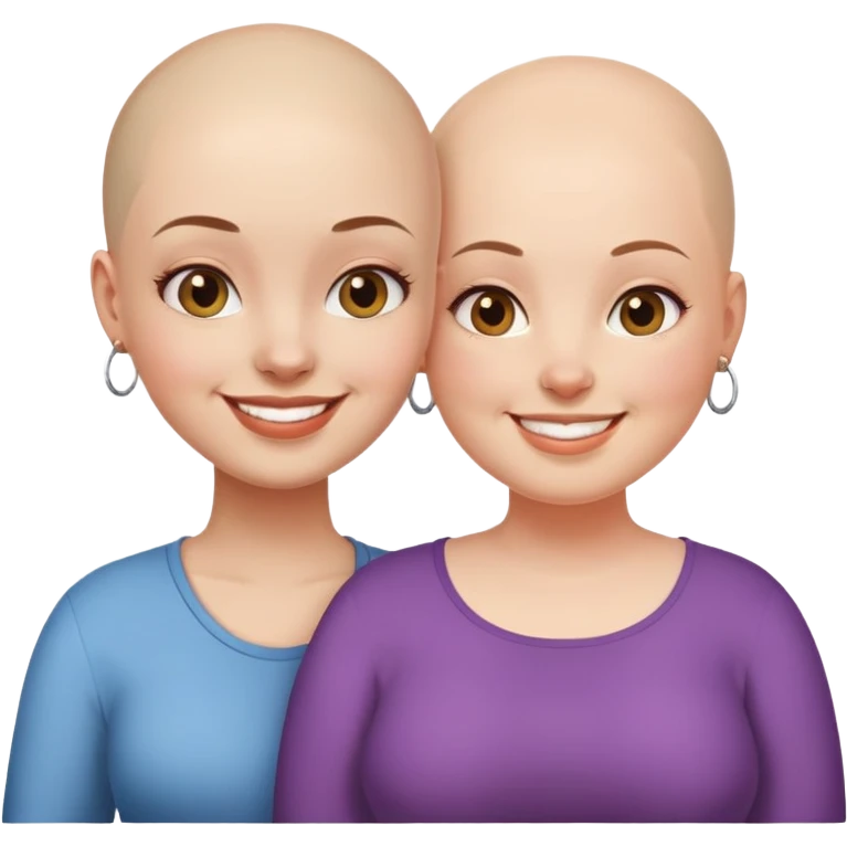 One bald girl best friend and one fat girl best friend emoji