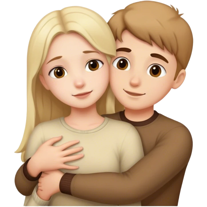 Girl hugging boy emoji