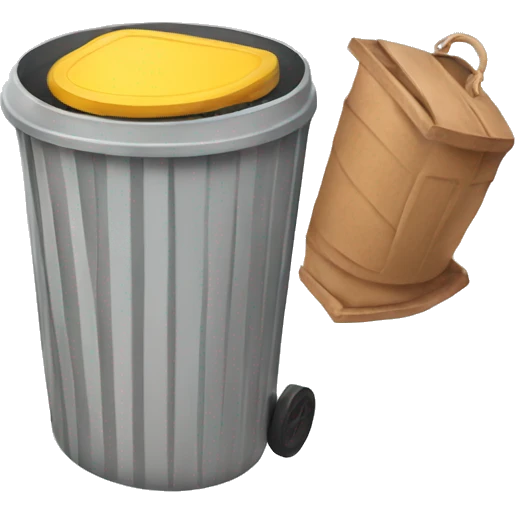 A trash can jumping on trampoline  emoji