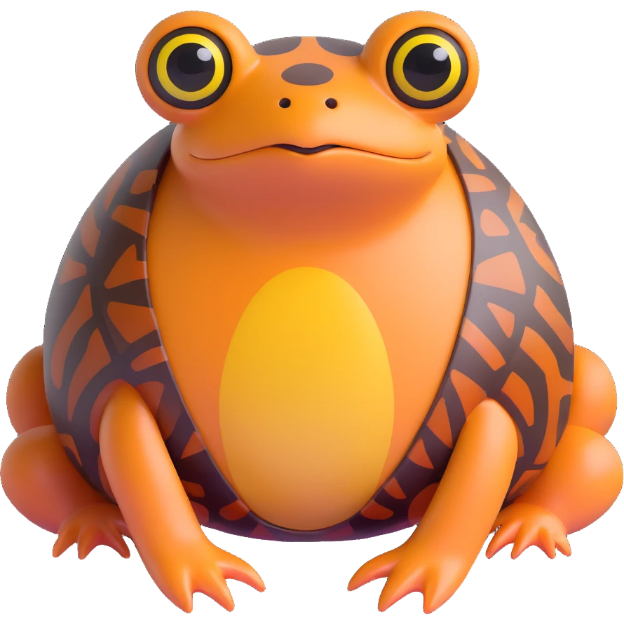 animal with a dog body, tortoise shell on its back, frog-like eyes emoji