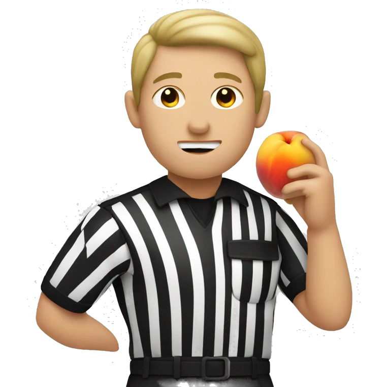 Referee eating peach emoji
