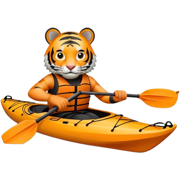 Tiger in sea kayak emoji
