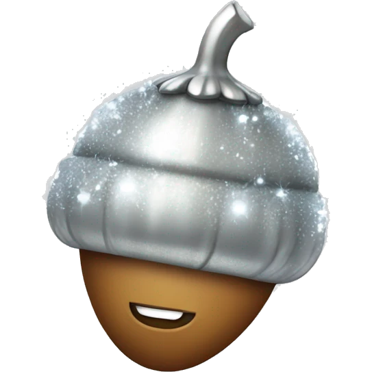 sparkling silver acorn emoji