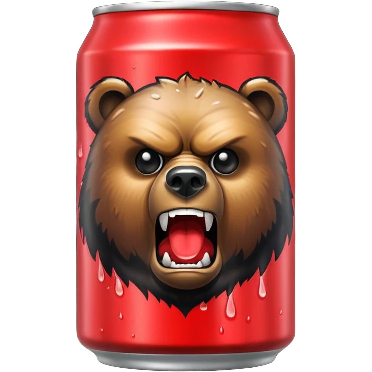 an adult energy drink with picture of angry bear on it and ASAN written on it emoji