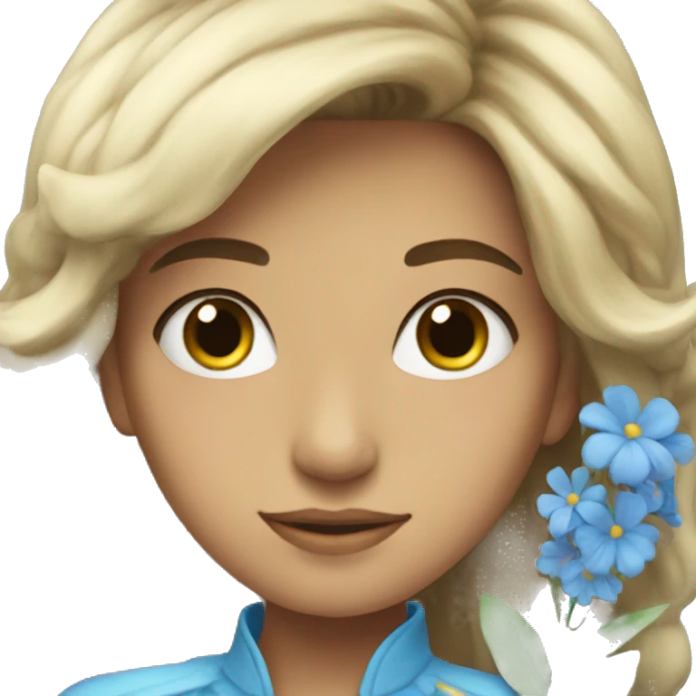 Flor azul emoji