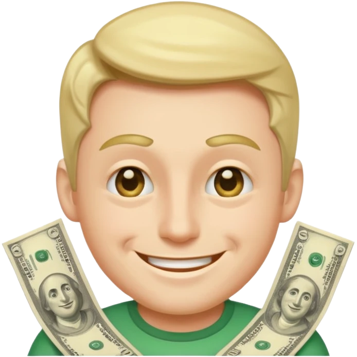 apple imoji man with money eyes smiling and winking emoji