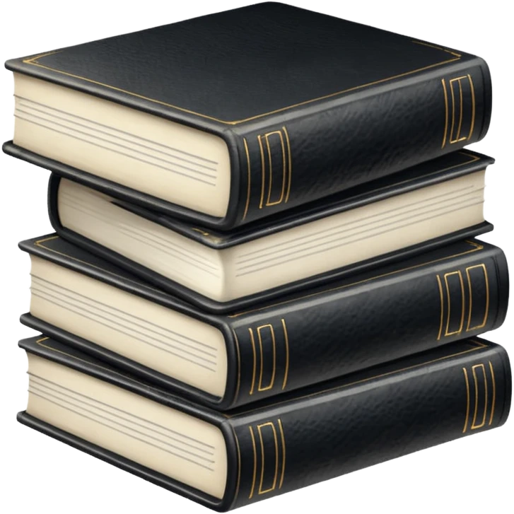 5 black and white books  emoji