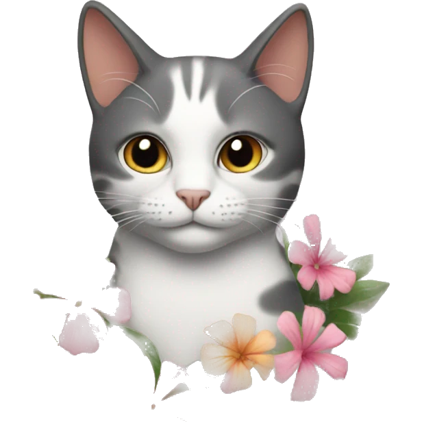 Cat with flowers emoji