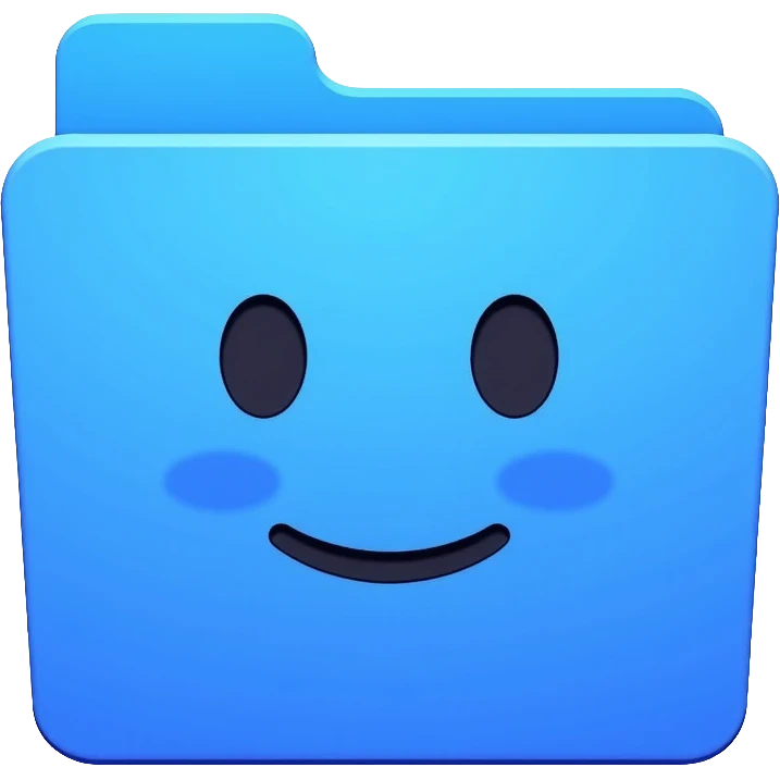 Mac Finder logo, blue square with happy face emoji