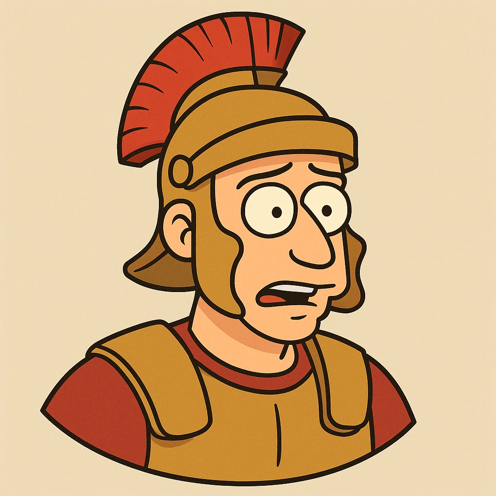 Ancient Roman galea helmet, cartoon style, bright colors emoji