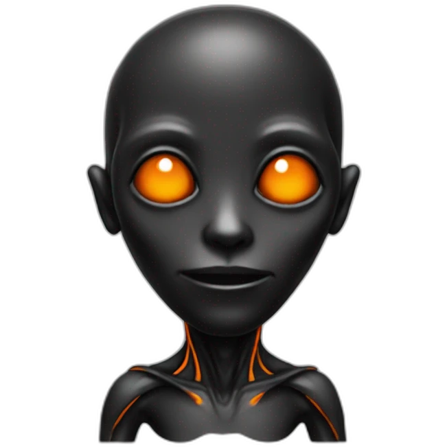 alien black with orange details emoji