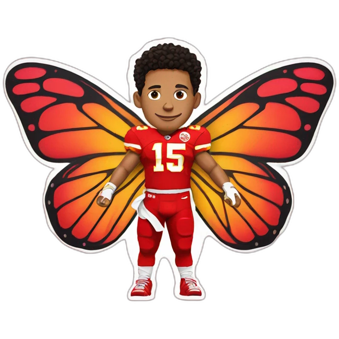 Mahomes with butterfly wings emoji
