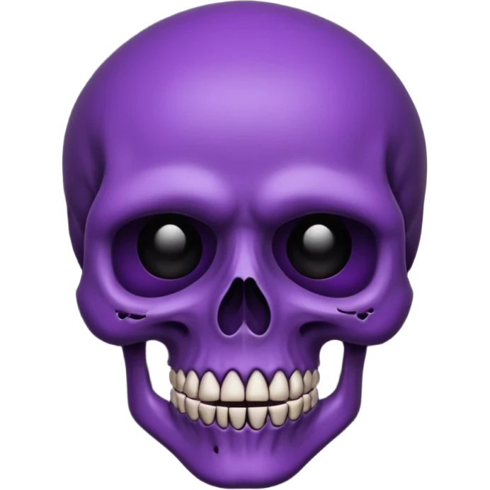 Generate a gothic style emoji of a skull face, in dark purple emoji