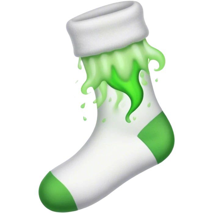 White sock with stink green steam emoji