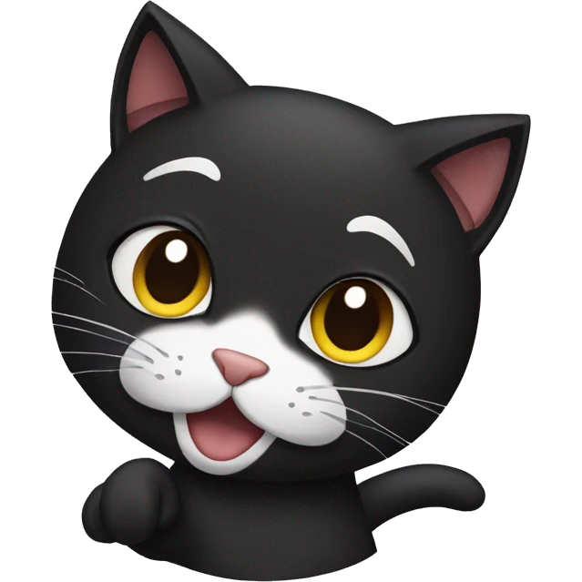 black cat pleading  emoji