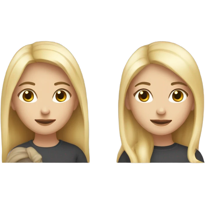 two girls in love, one blonde the other dark haired emoji
