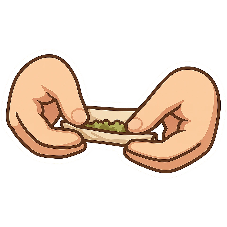 Two hands rolling a joint  emoji