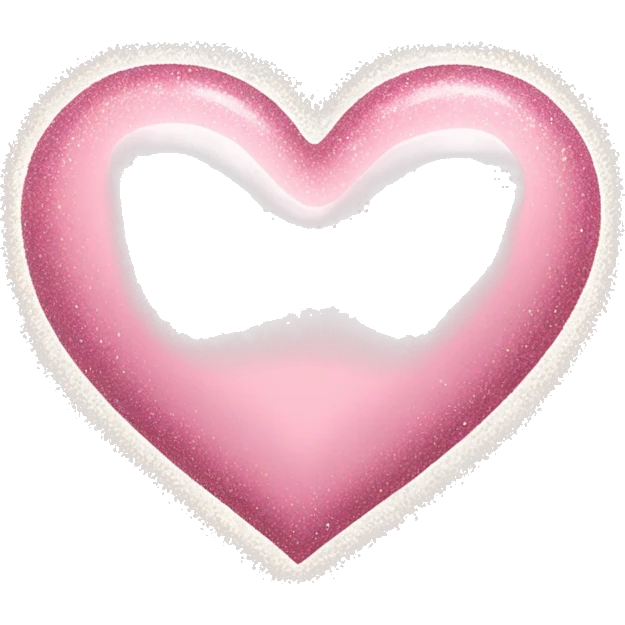 Pastel Pink Heart with glitter emoji