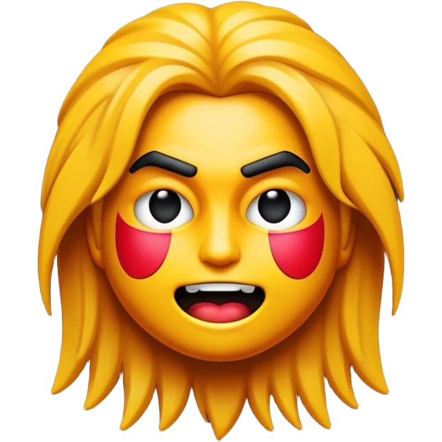 Cinematic Realistic Rock 'n' Roll Pop Culture Emoji, depicted with a dynamic portrayal of the rebellious spirit of rock music rendered with bold textures and vibrant, edgy lighting. emoji