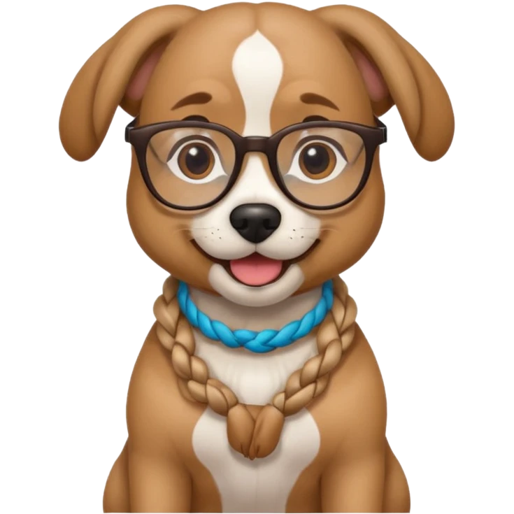 braided haired dog with glassess emoji