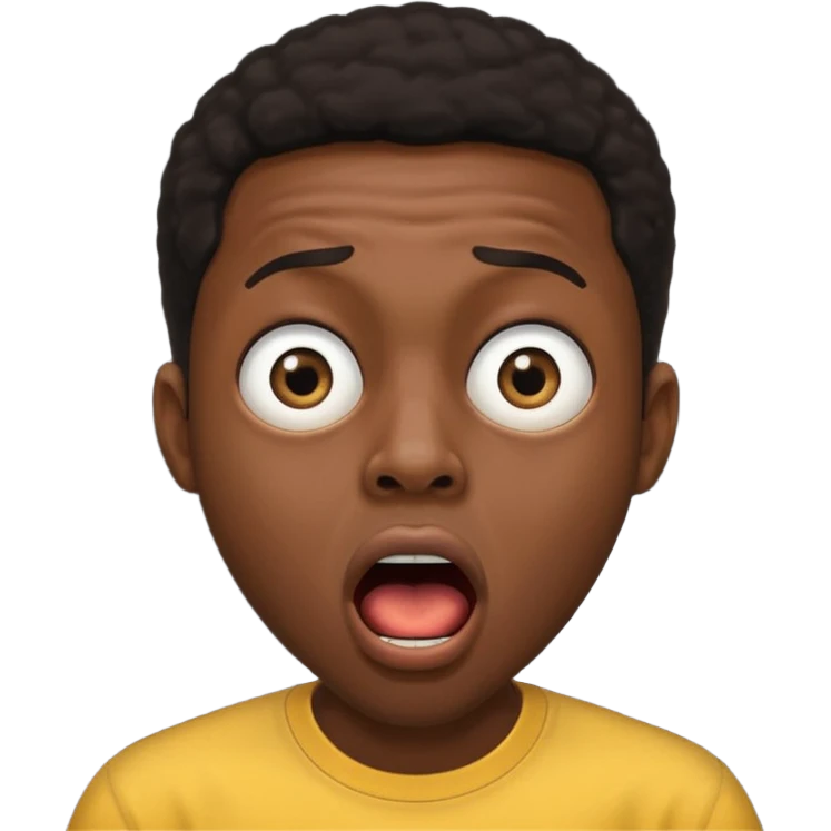 black man with mouth open in shock emoji