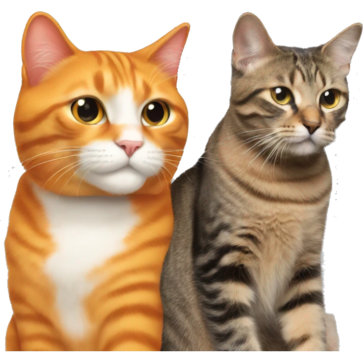 Big orange cat with tricolour kitty emoji