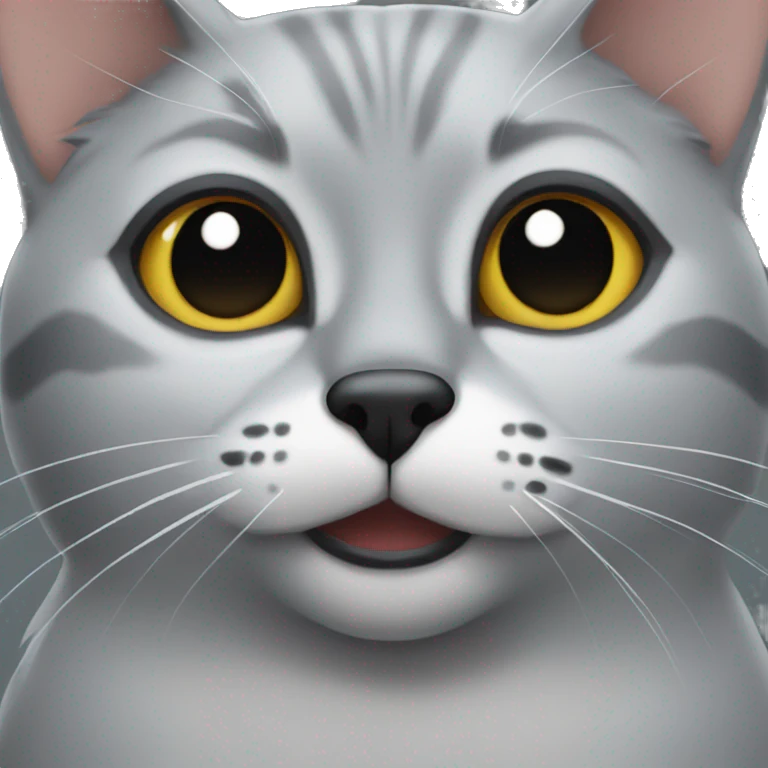 grey cat with black nose emoji