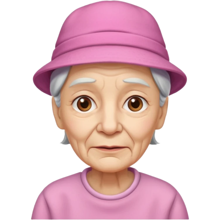 eldery with pink hat and shirt emoji