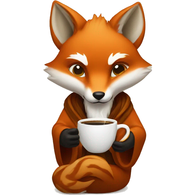 Fox God having a coffee emoji
