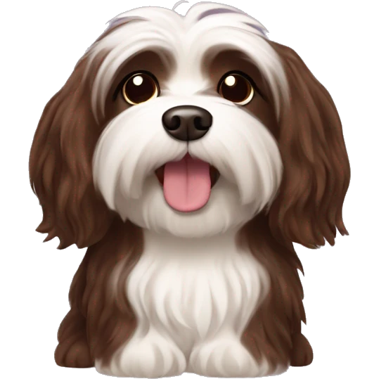Chocolate havanese dog emoji