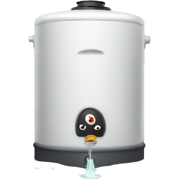 sad hot water heater with puddle under it emoji