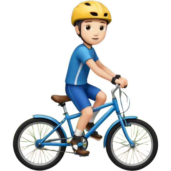 young boy riding a bike emoji