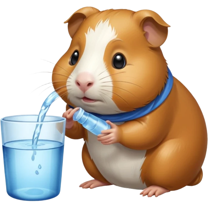 Guinea pig with water emoji
