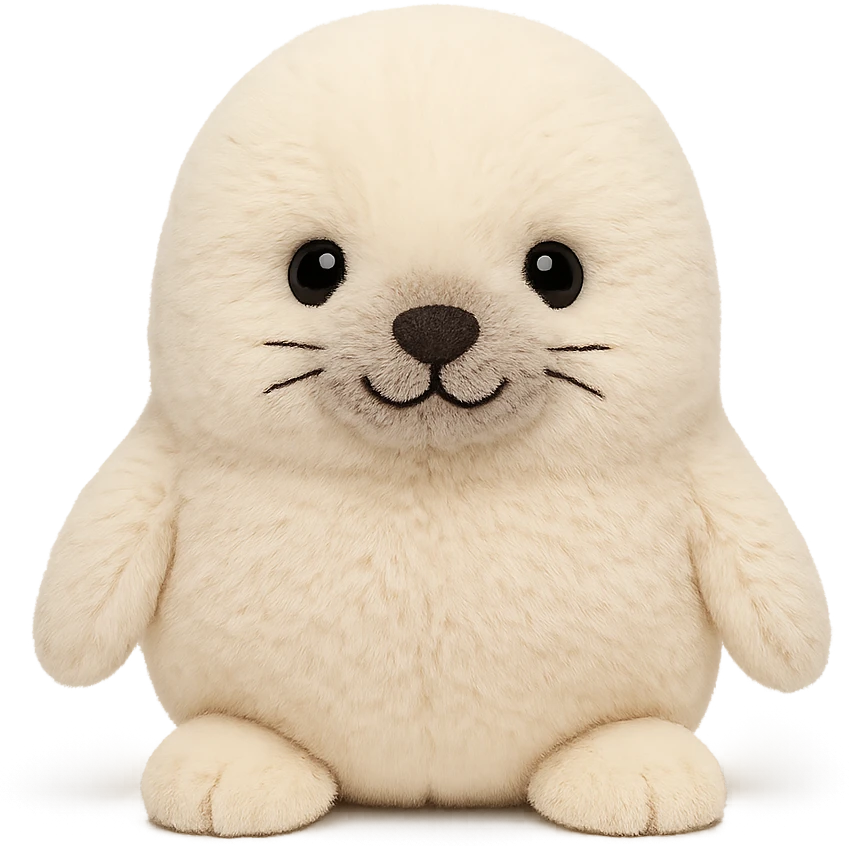 cute baby seal jellycat plushie emoji